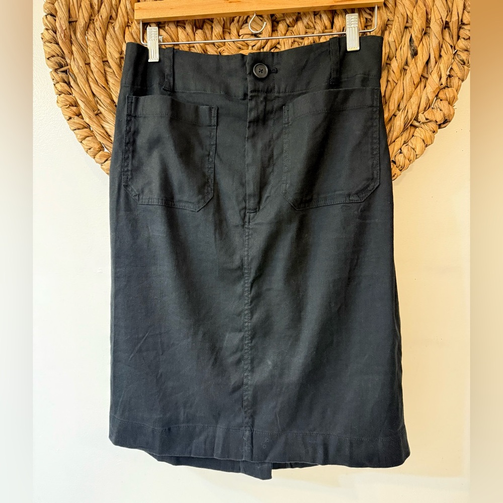 NWT Anthropologie Maeve The Colette Skirt in Black Linen Edition Size Medium - Picture 3 of 15